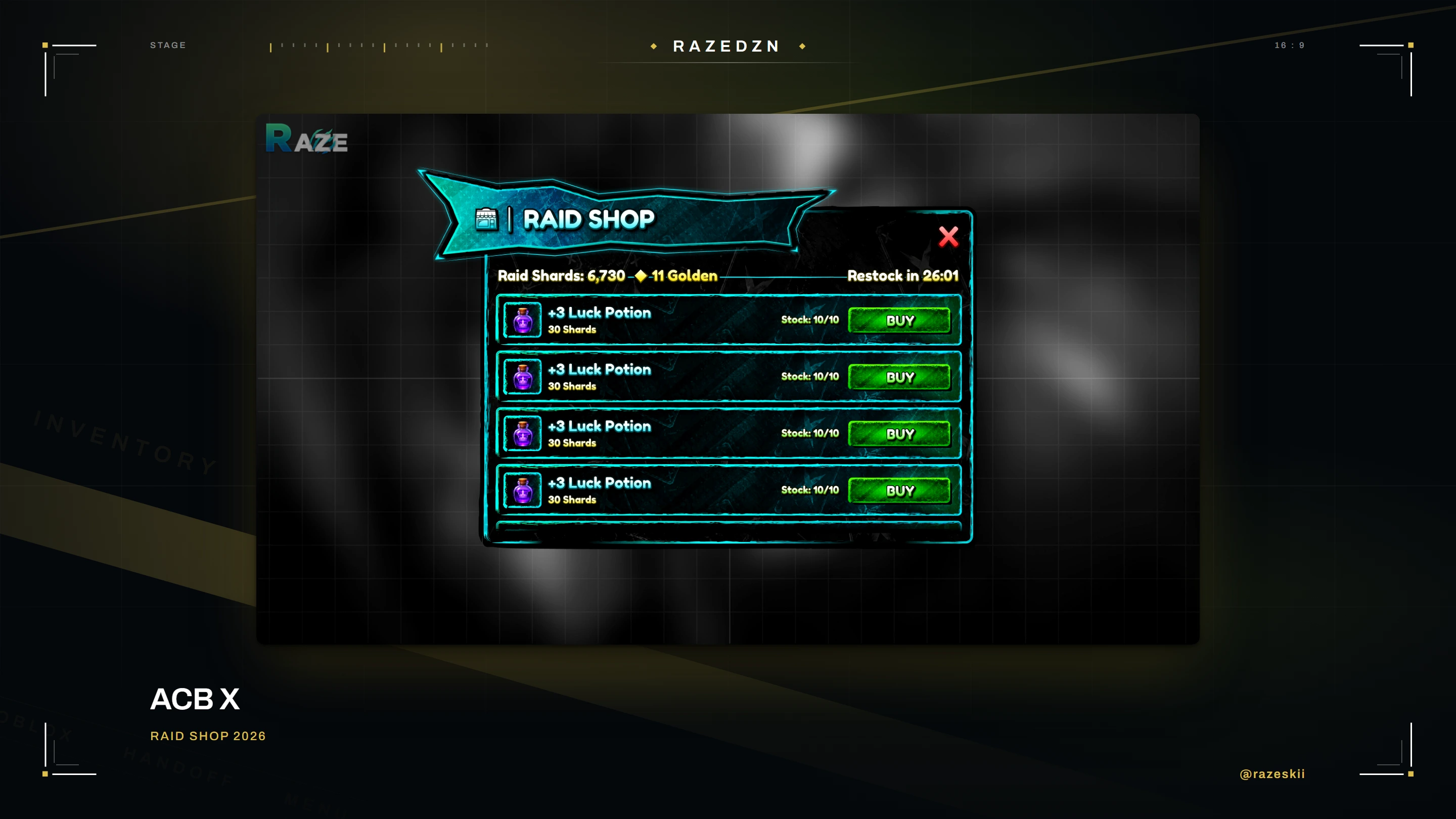 ACB X — Raid shop