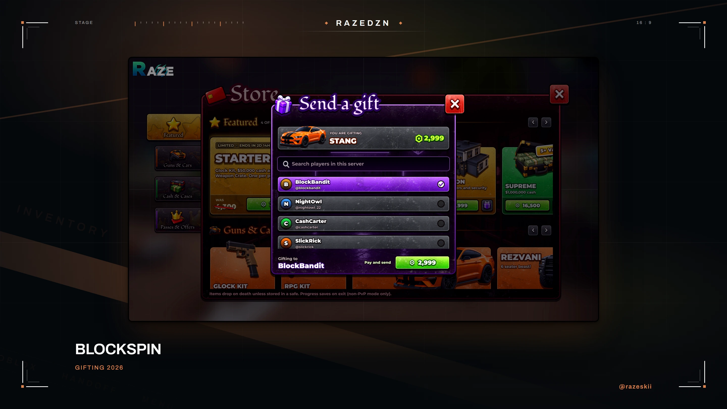BlockSpin, Gifting
