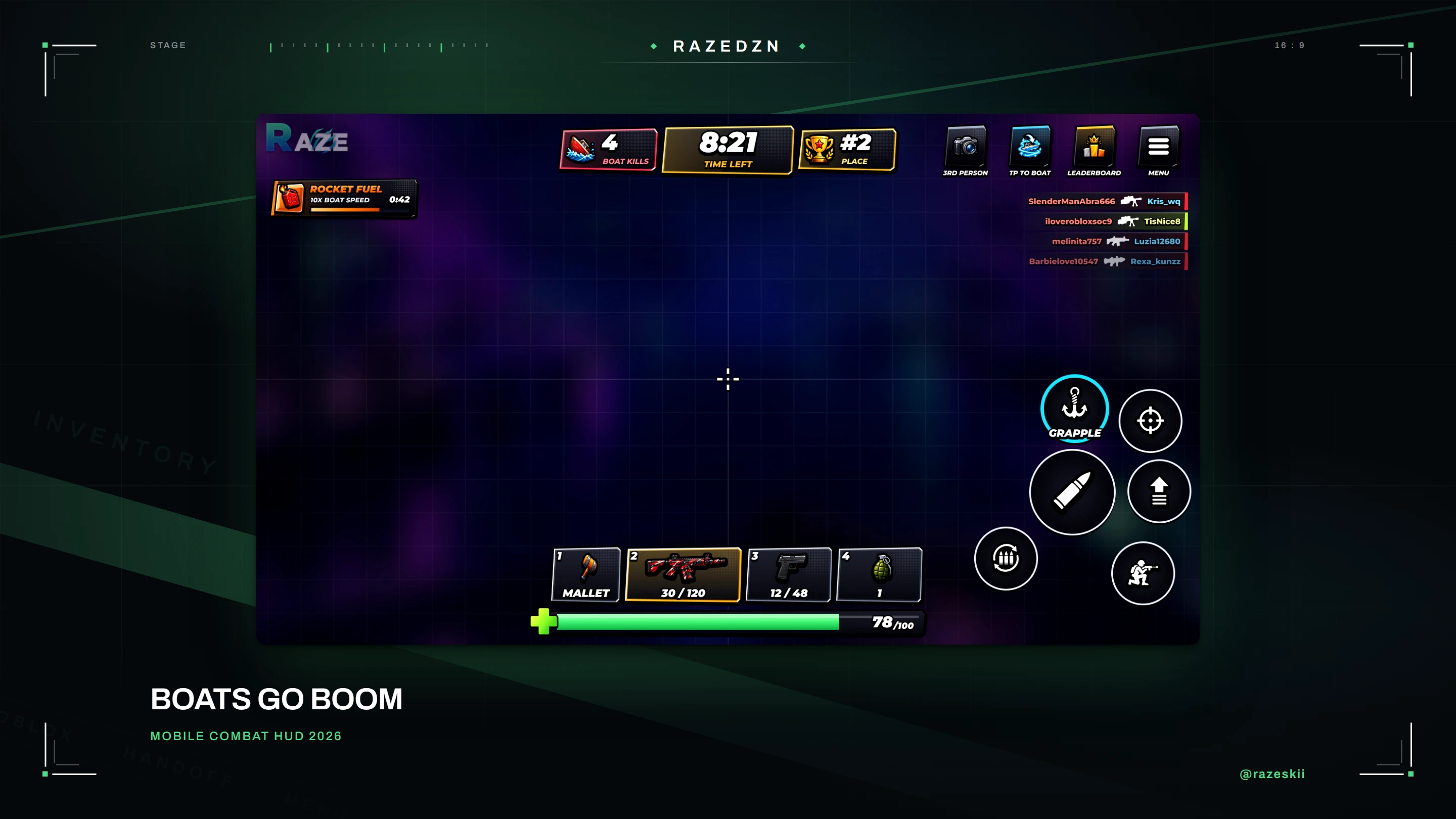 Boats Go BOOM, Mobile combat hud