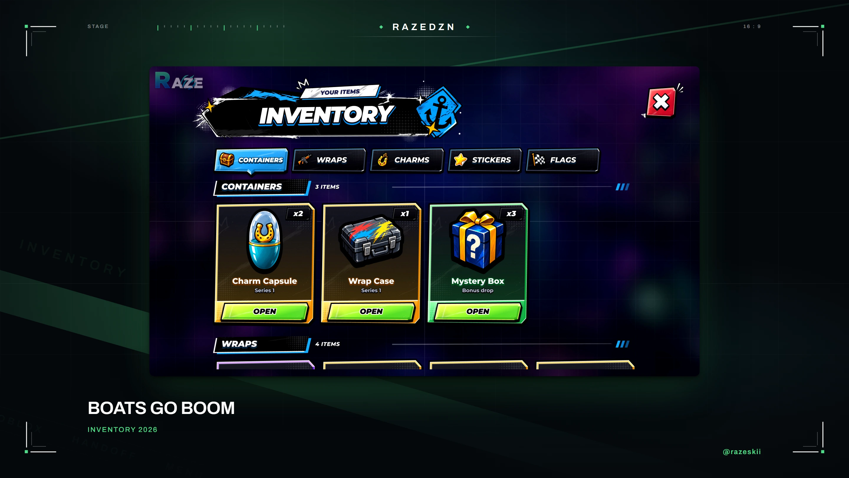 Boats Go BOOM, Inventory