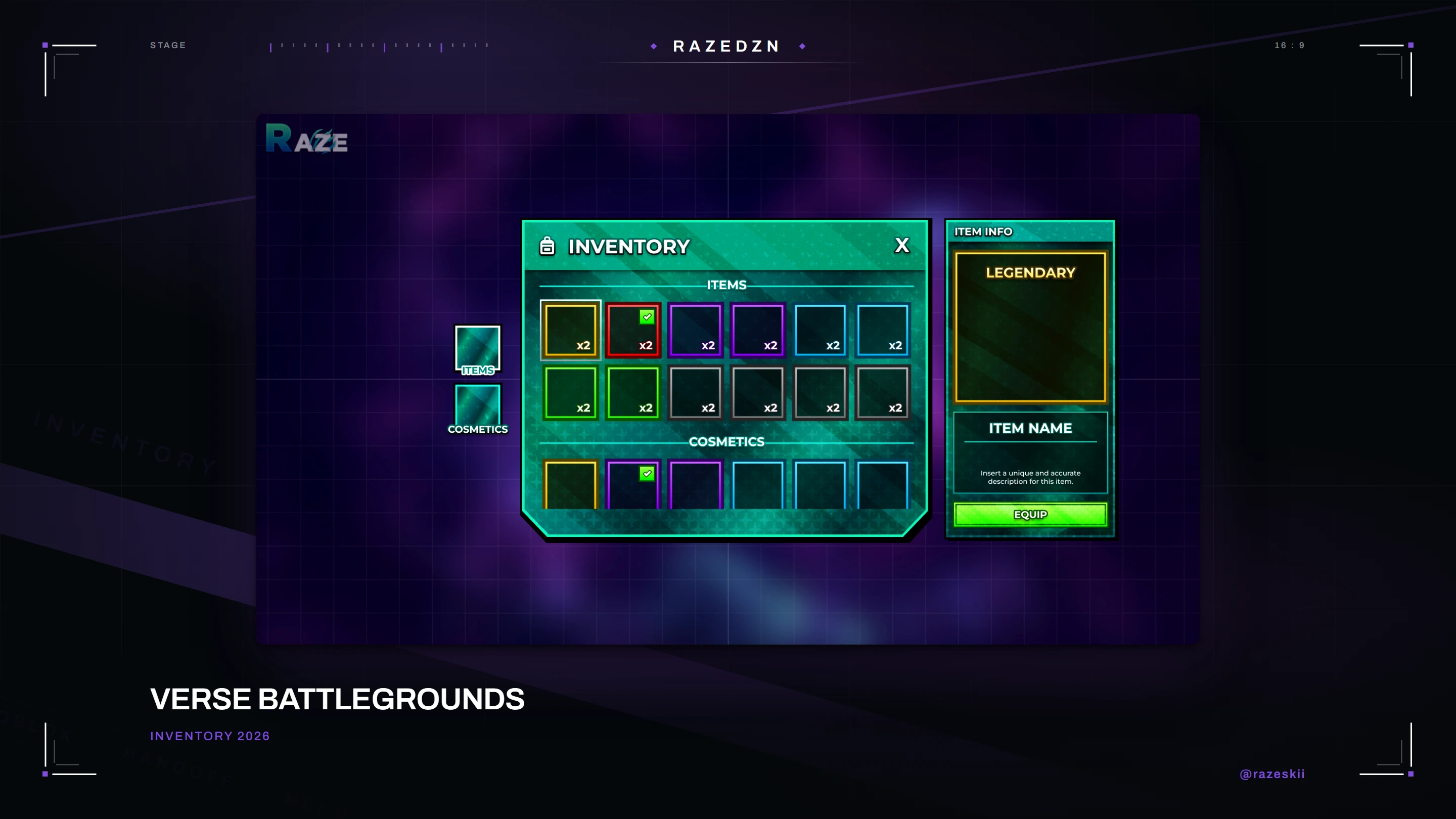 Verse Battlegrounds, Inventory