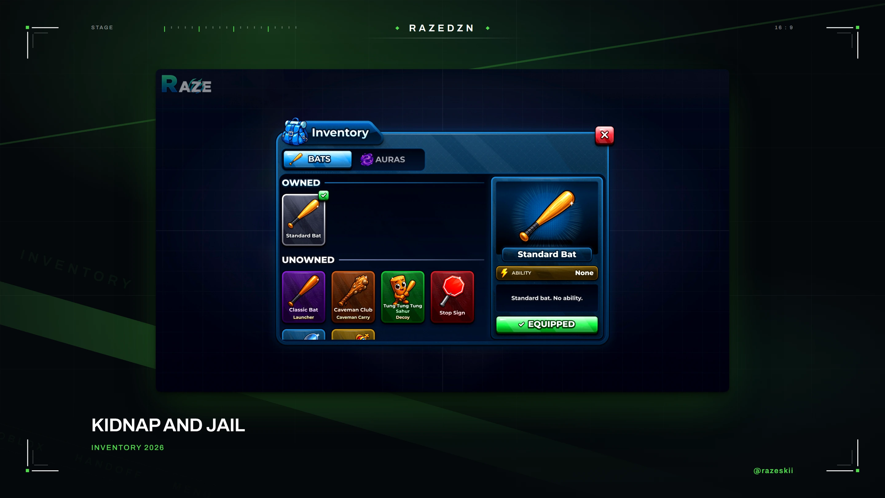 Kidnap And Jail, Inventory