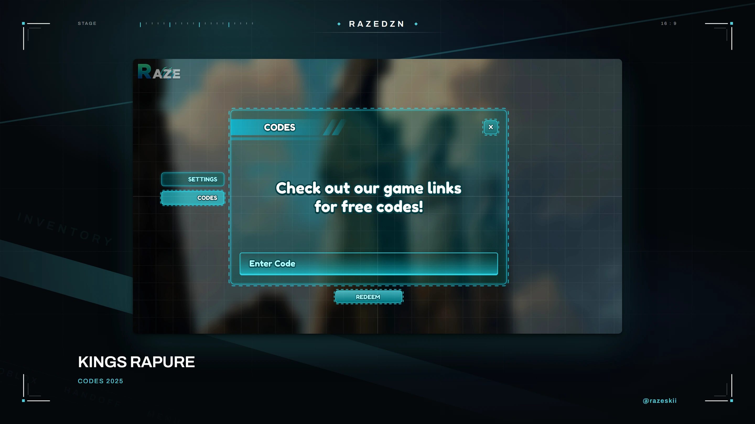 Kings Rapure — Codes