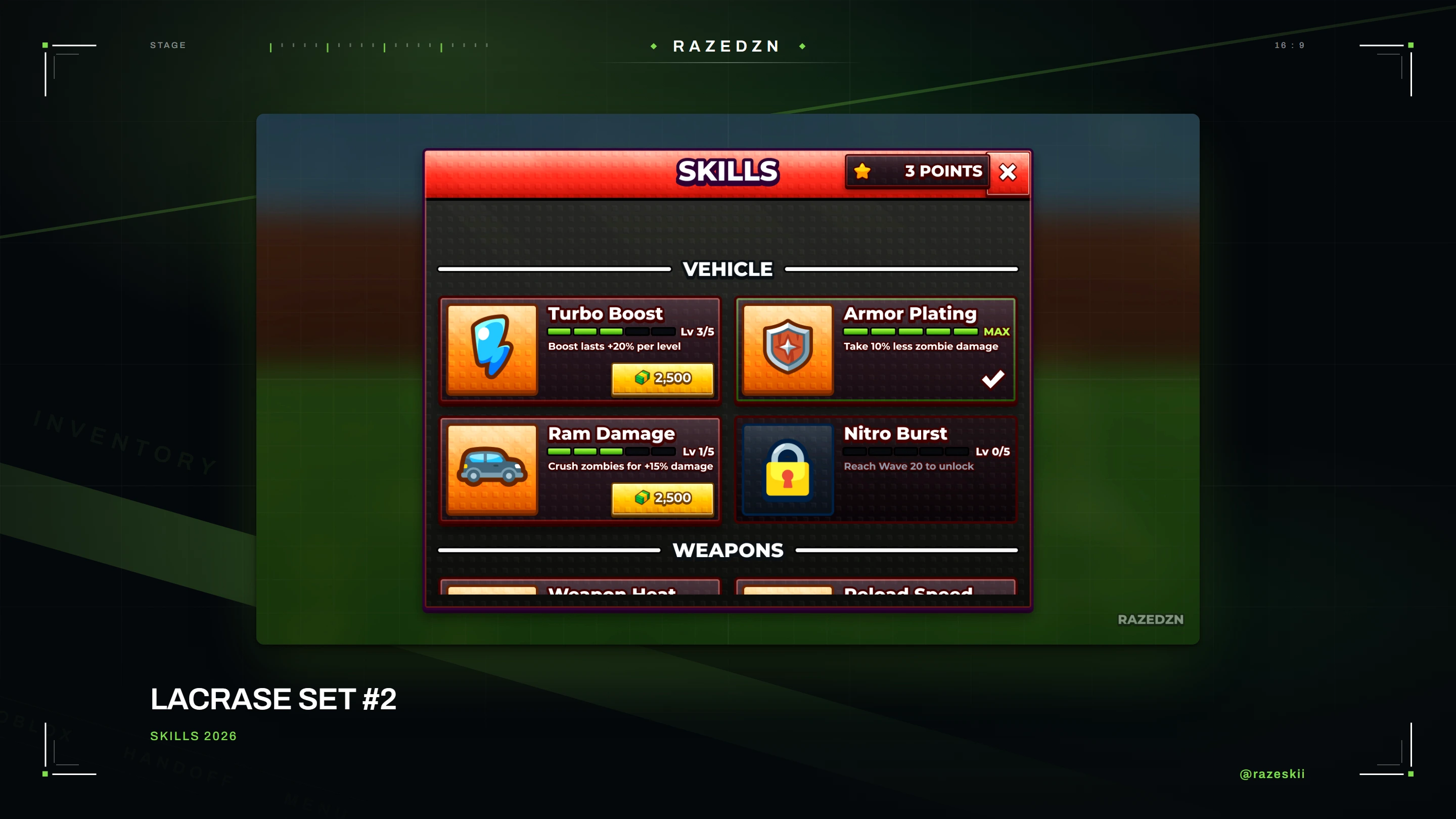 Lacrase Set #2, Skills