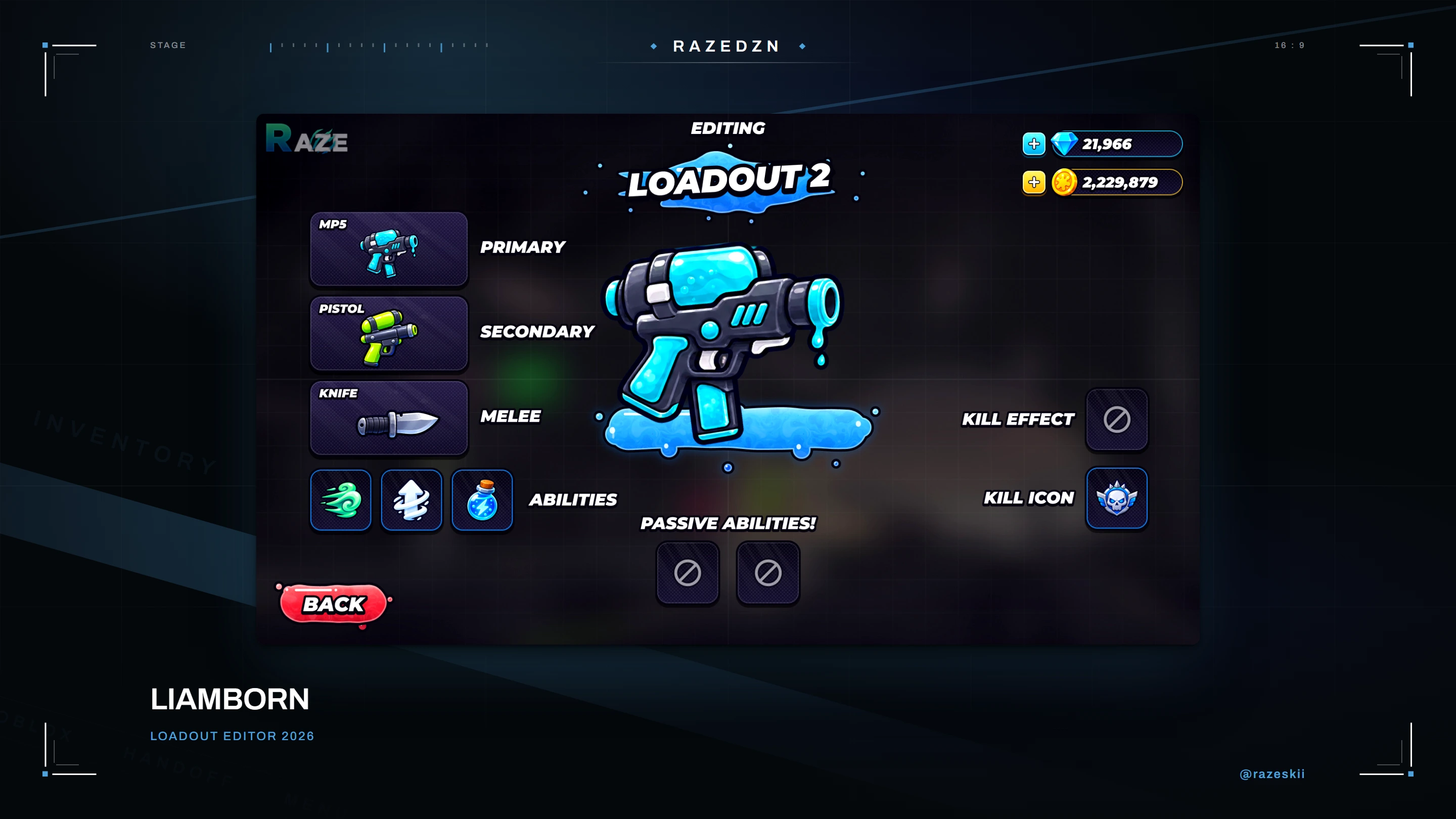 LiamBorn, Loadout editor