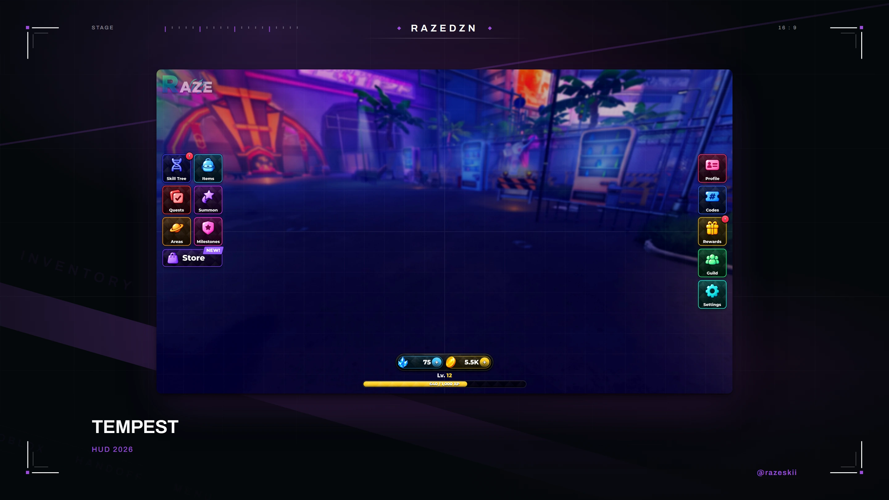 Tempest, Hud