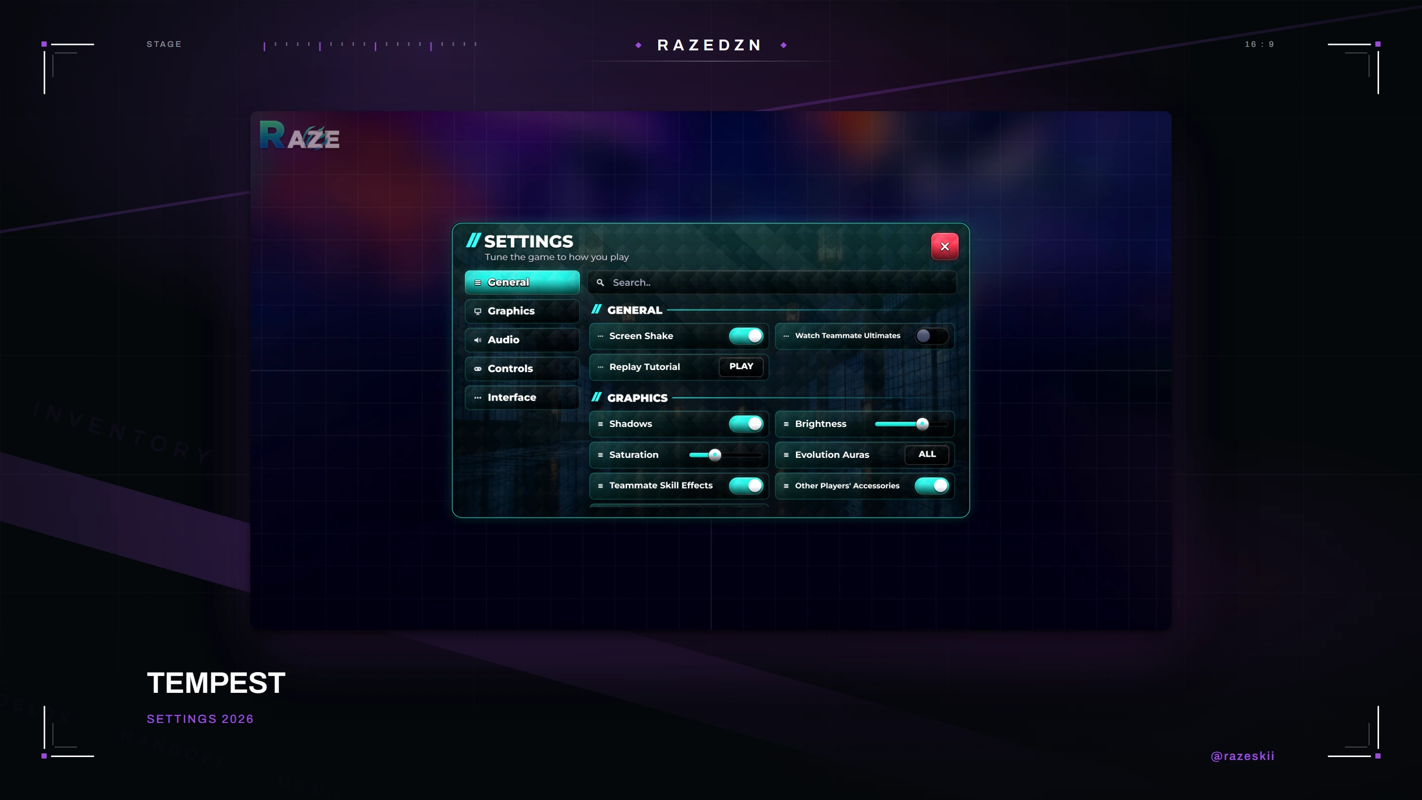 Tempest, Settings