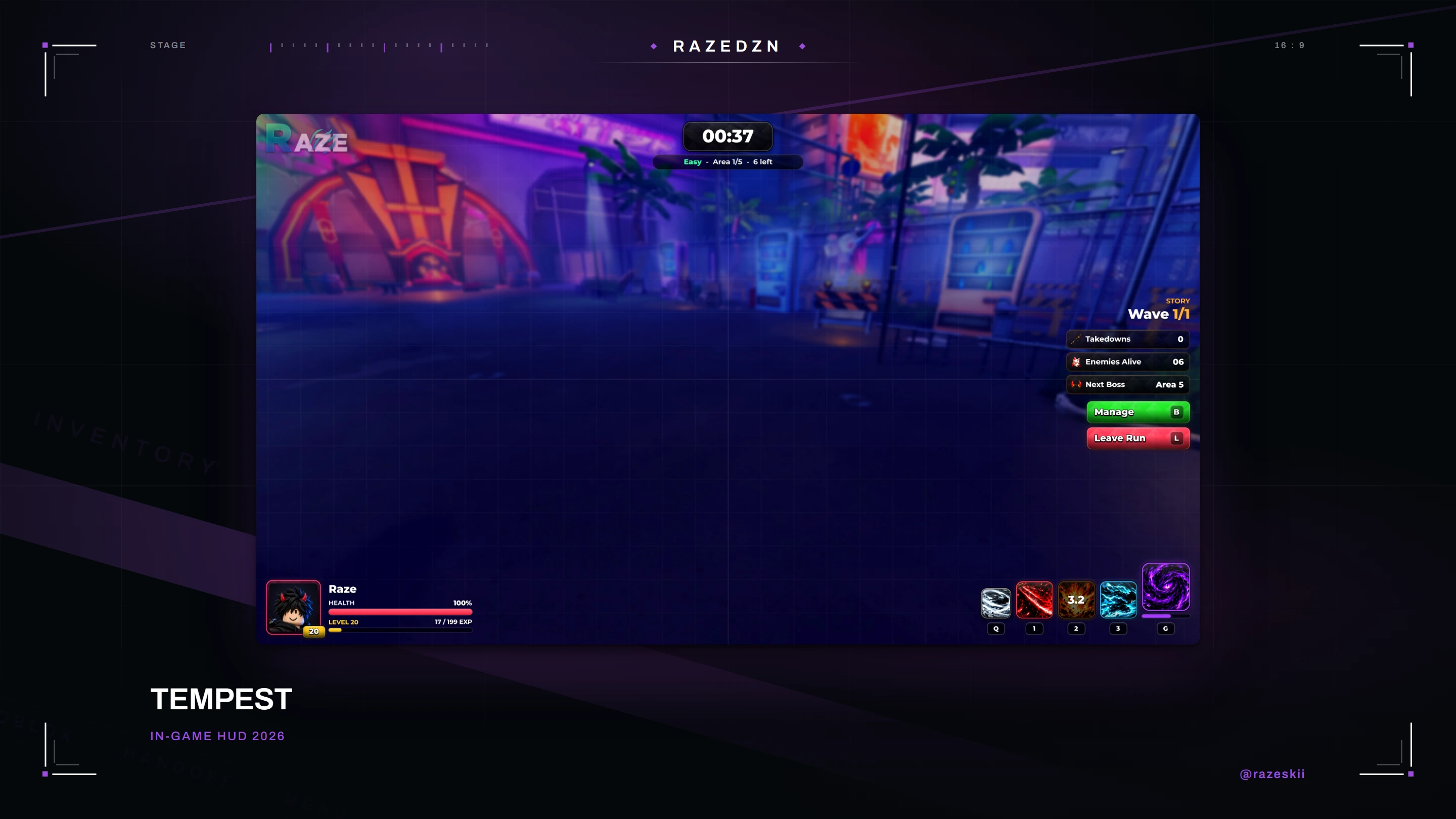 Tempest, In game hud