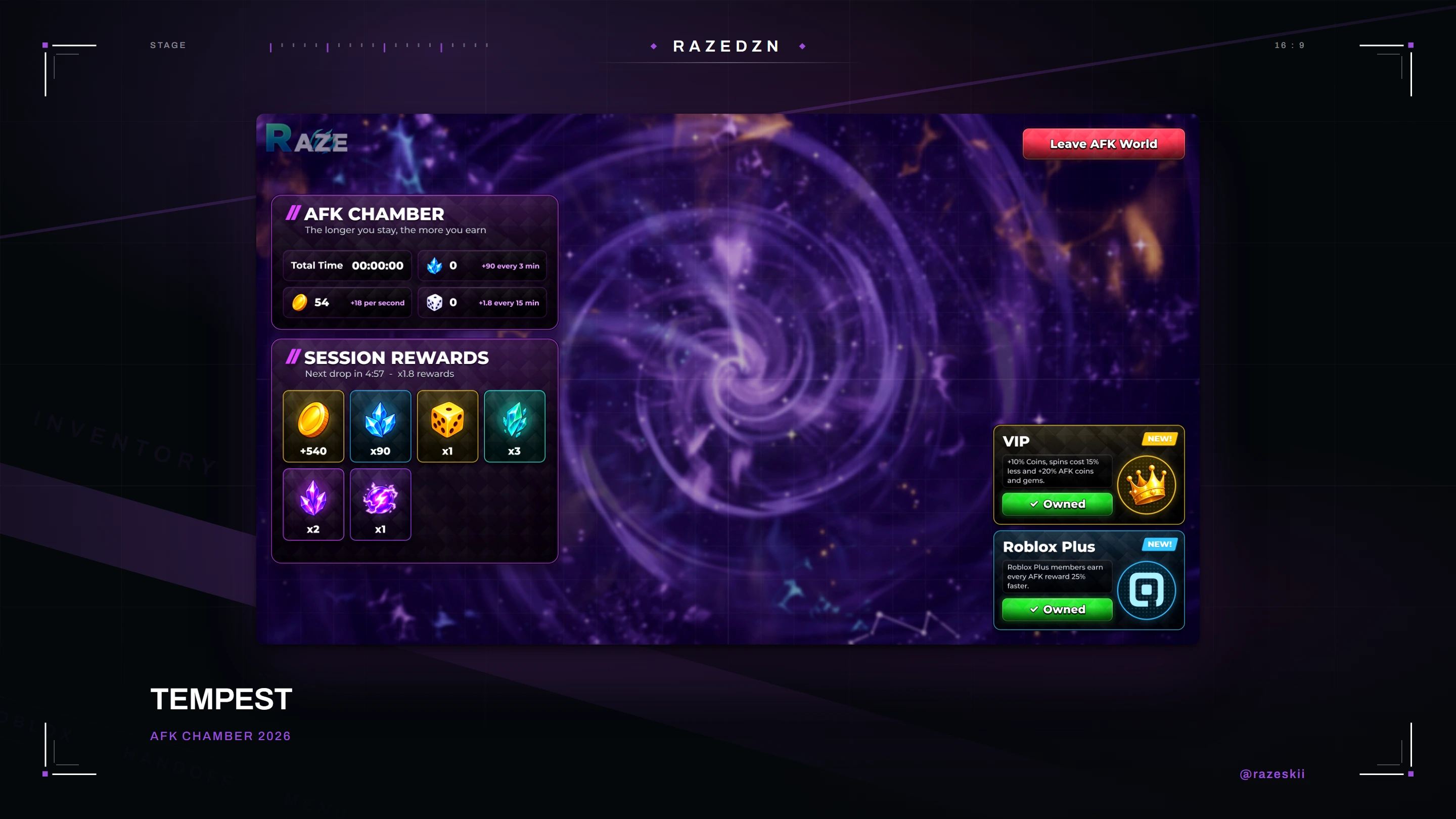 Tempest, Afk chamber