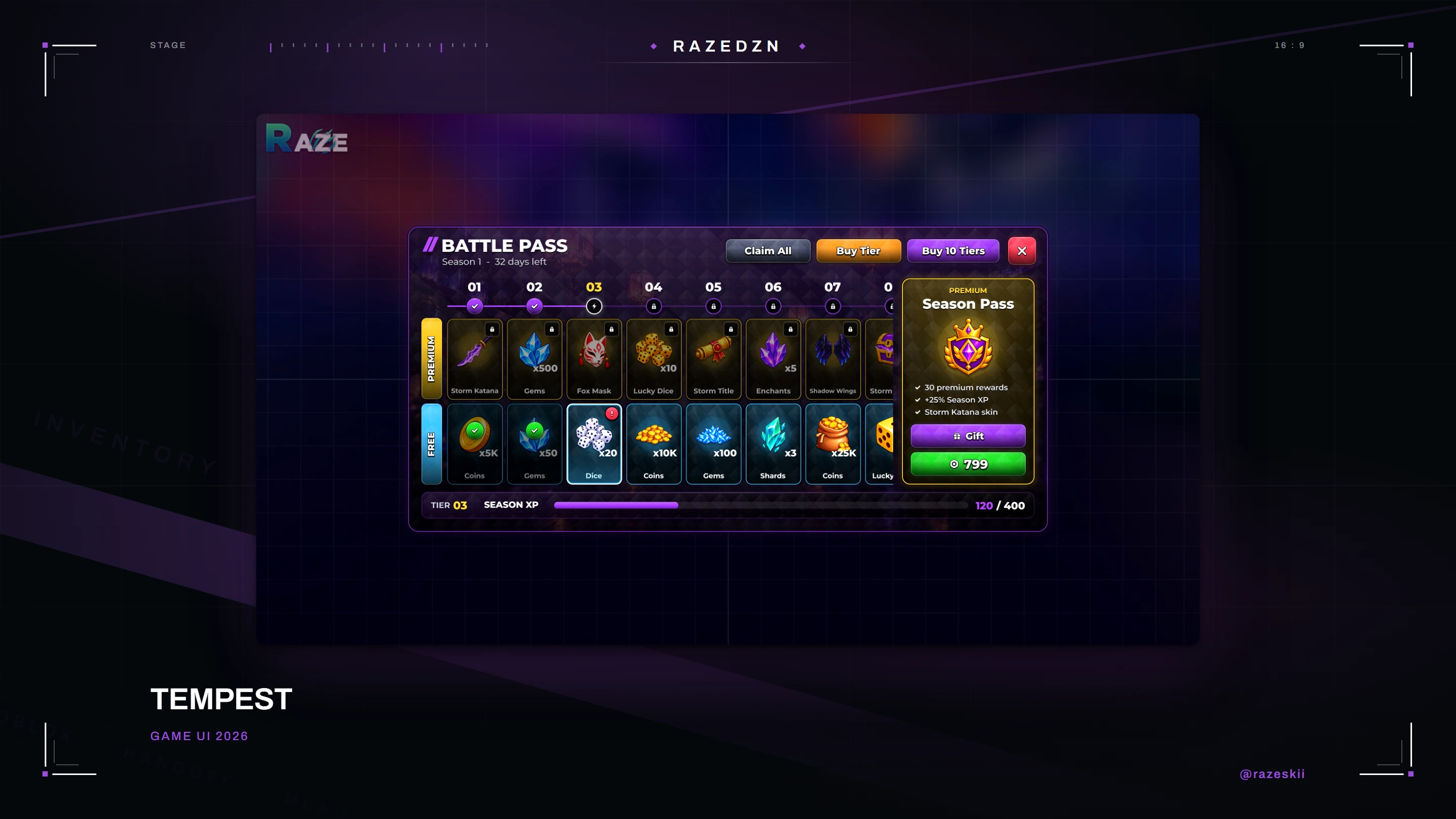 Tempest, interface