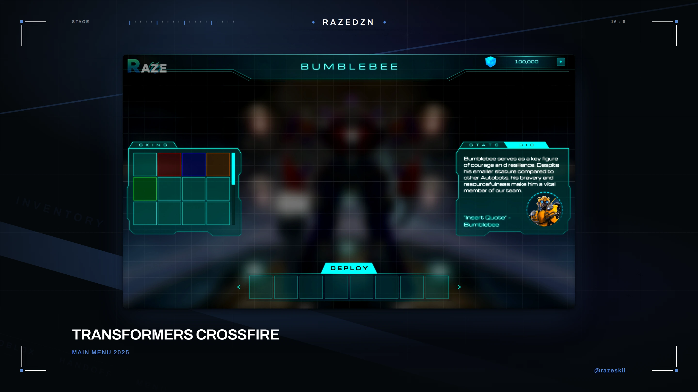 Transformers Crossfire — Main menu