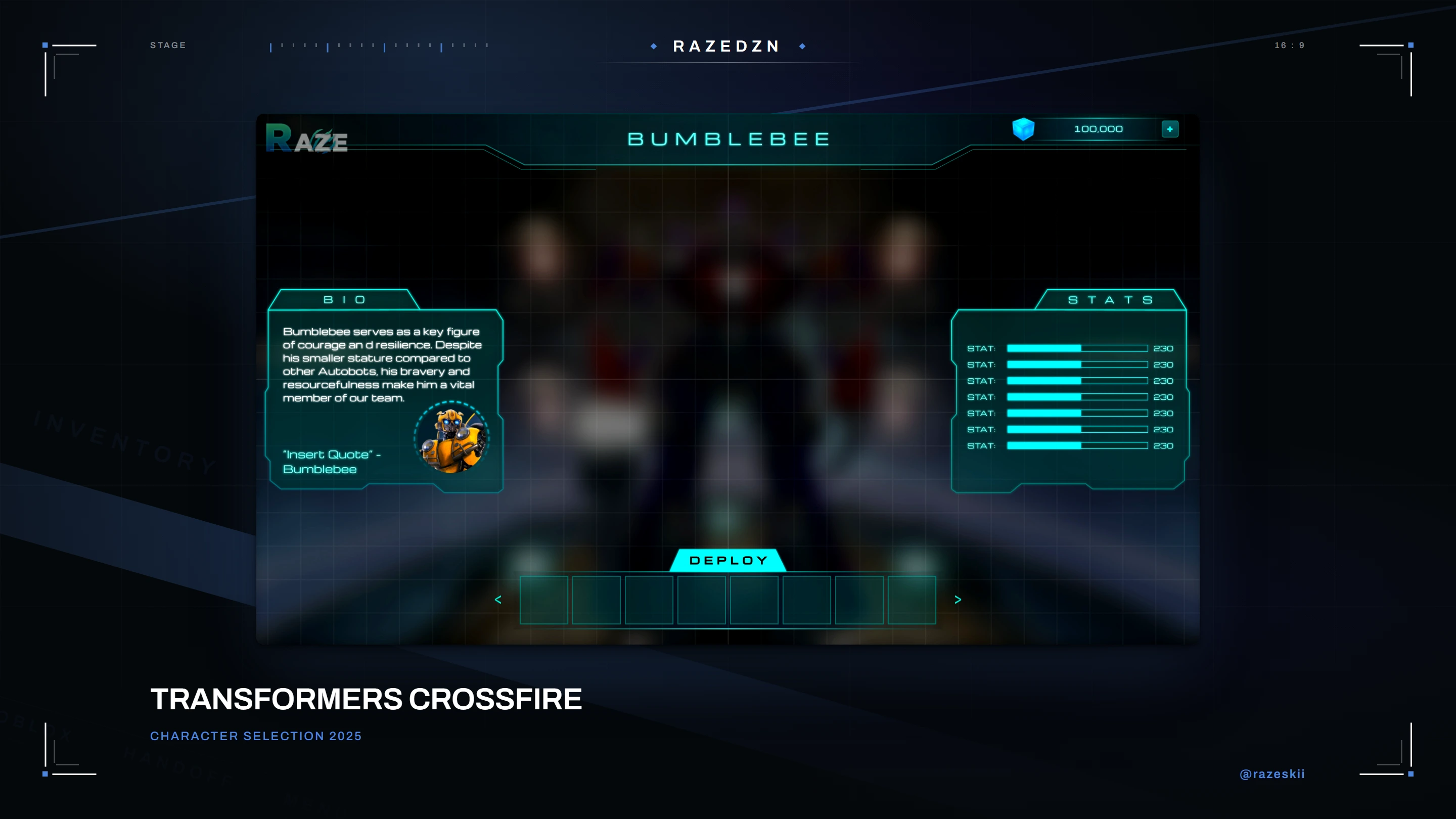 Transformers Crossfire — Character selection